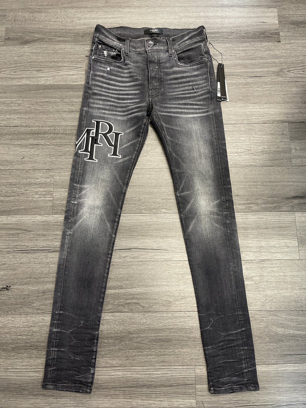Amiri Pants Dark Grey Staggered Logo