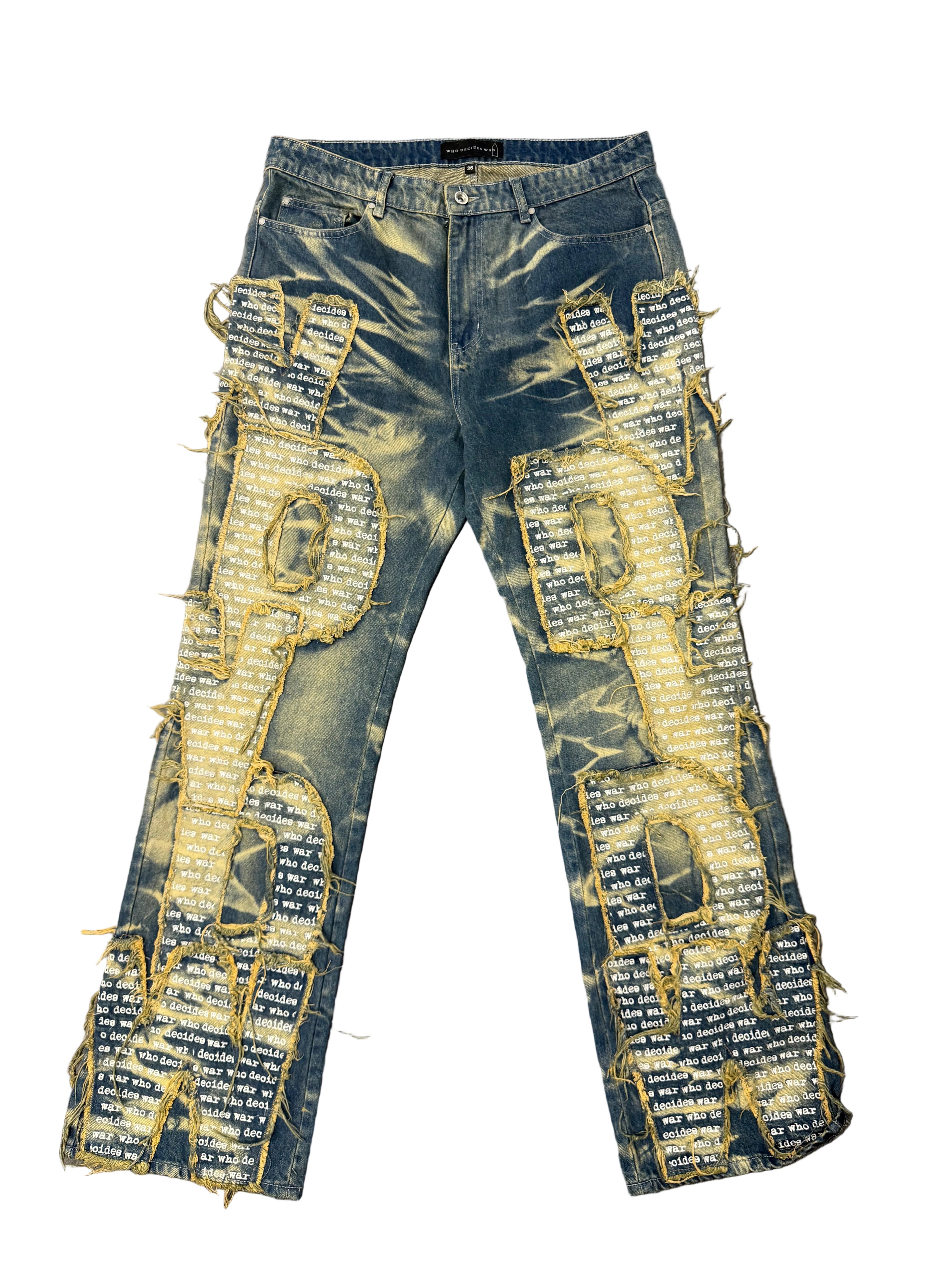 Who Decides War Distressed Patch Work Denim