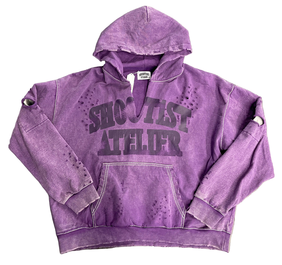 Shoot1st Hoodie "Purple Distressed"
