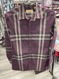 Burberry Collar Button Up "Plaid"