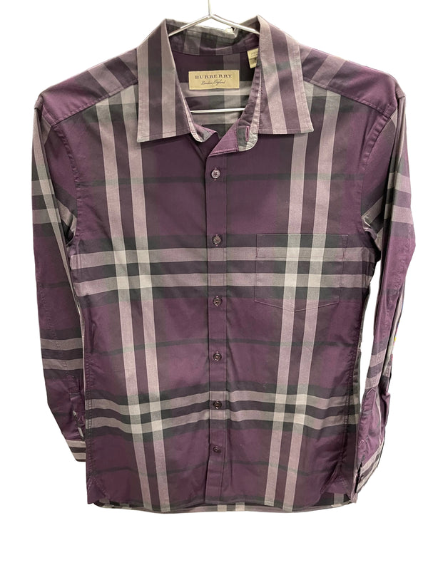 Burberry Collar Button Up "Plaid"