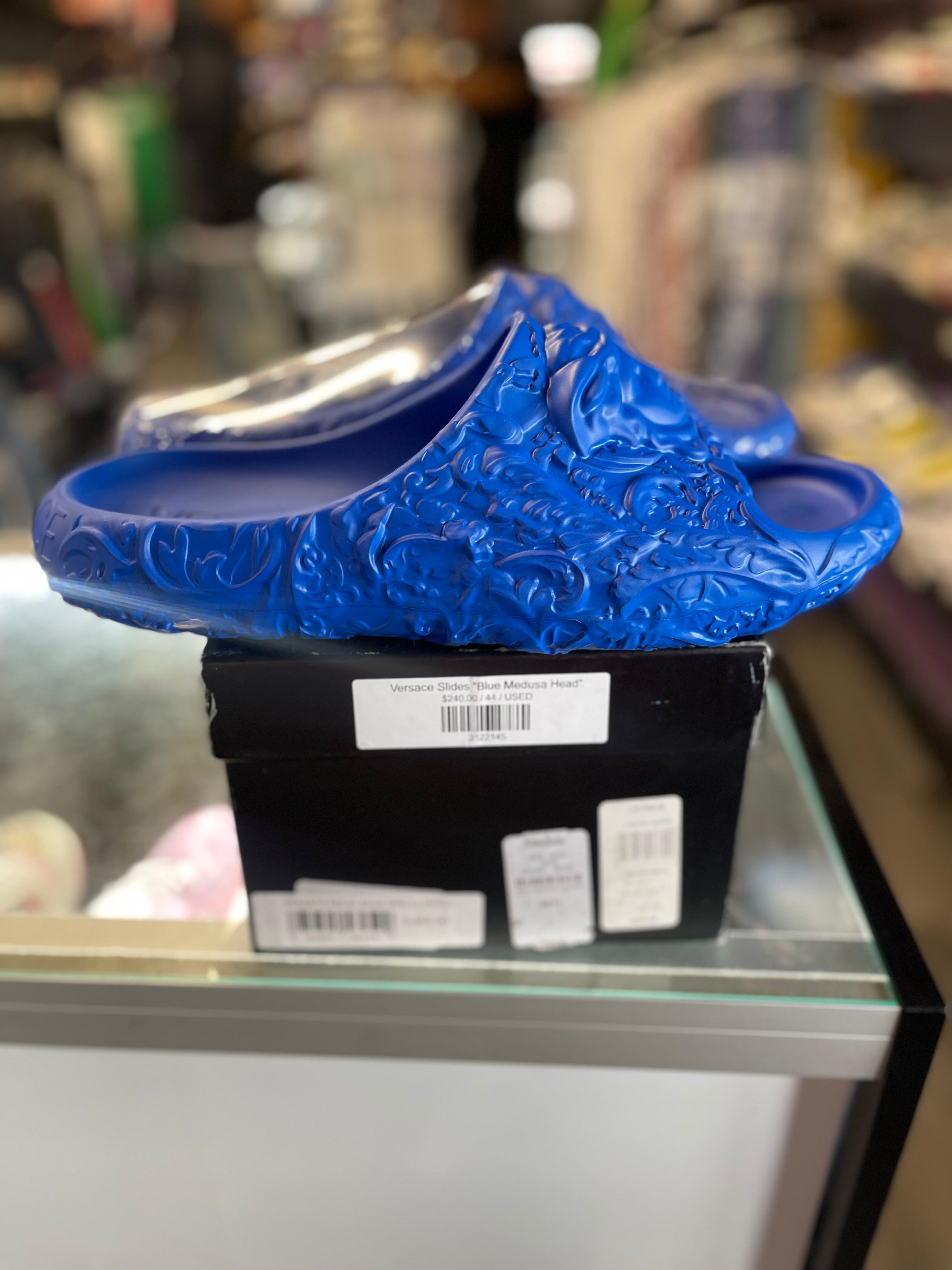Versace Slides "Blue Medusa Head"