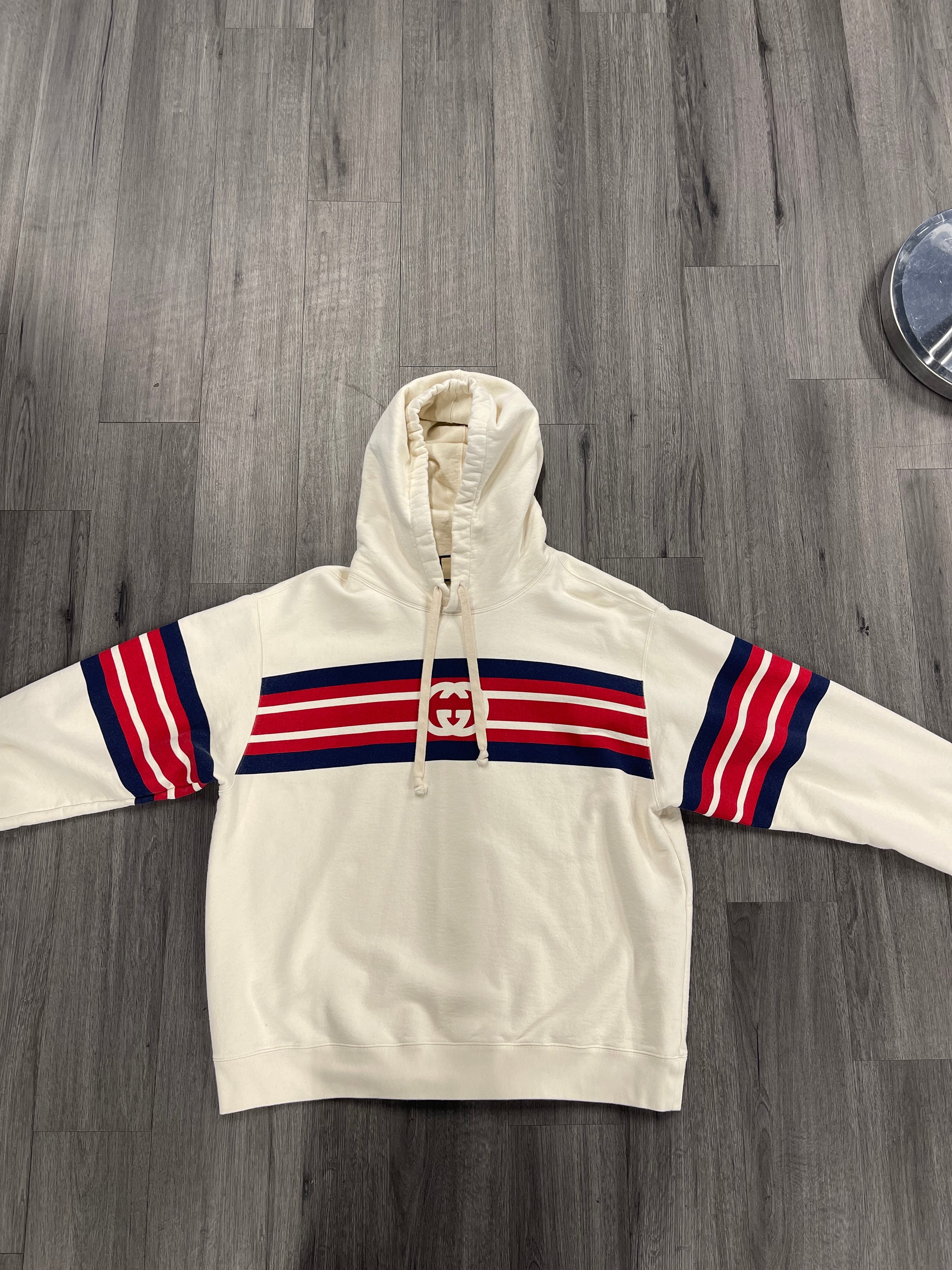 Gucci Interlocking G Logo Crew Neck Hoodie "Cream"