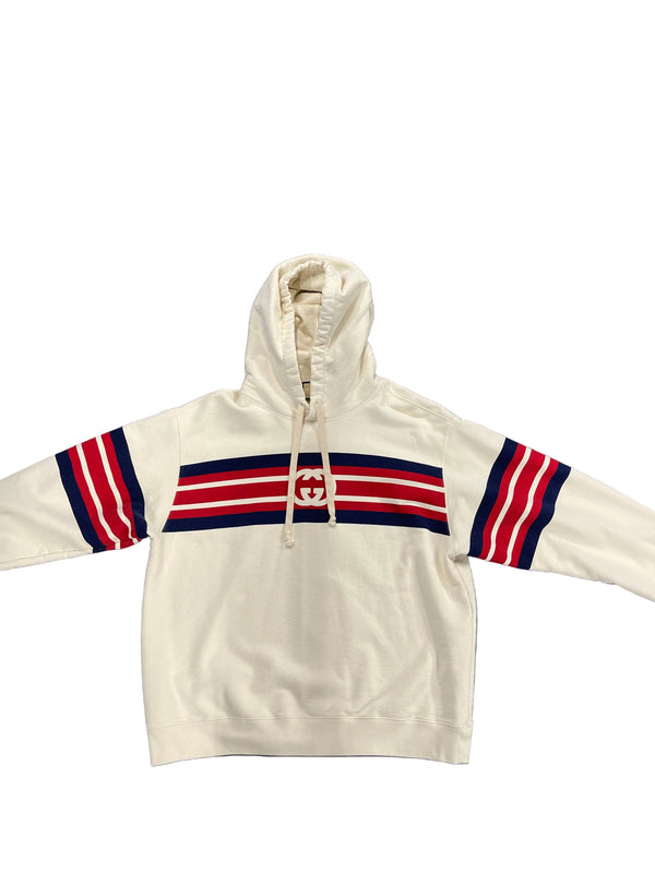 Gucci Interlocking G Logo Crew Neck Hoodie "Cream"