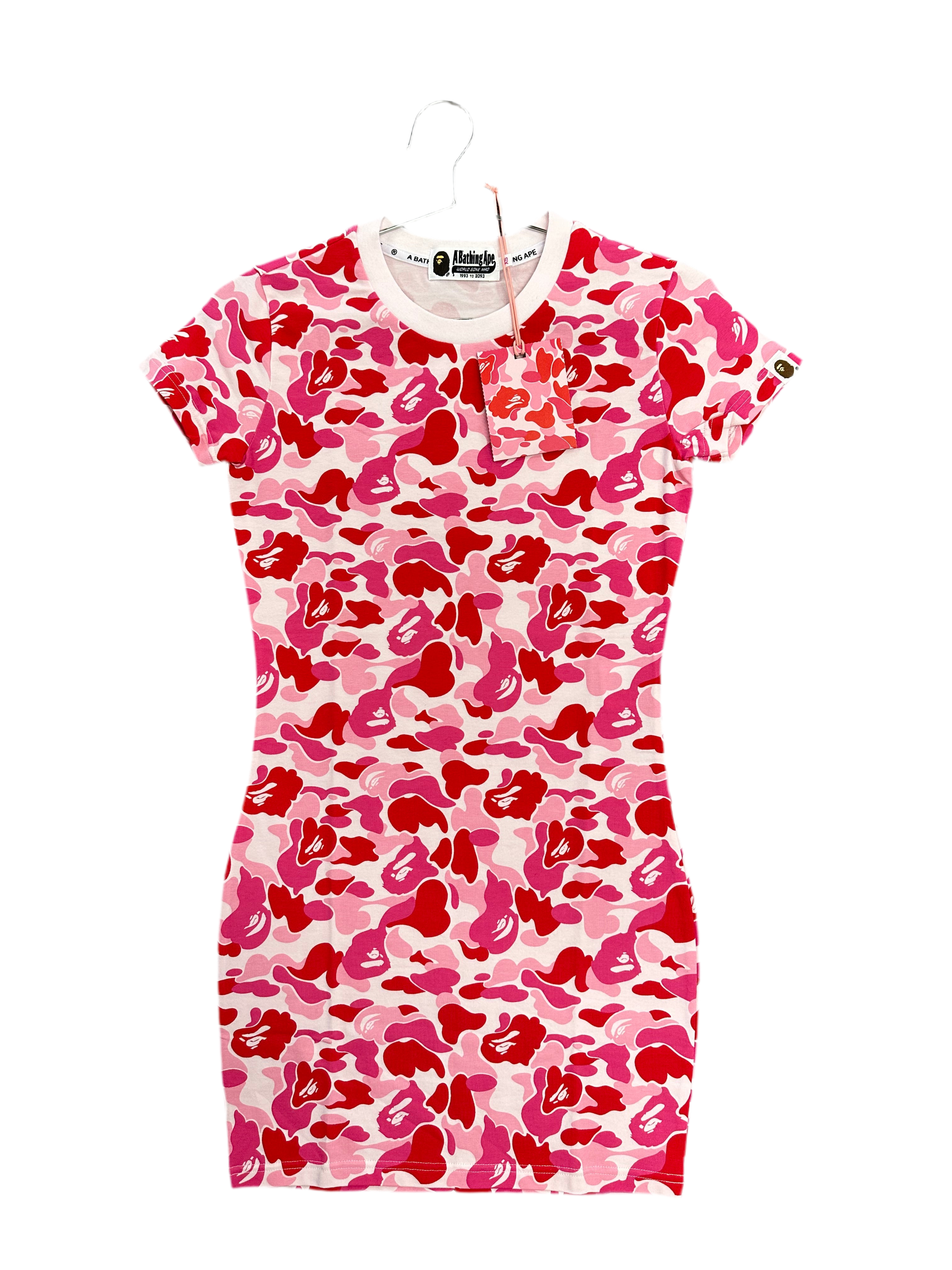 A Bathing Ape Tee Shirt Mini Dress "Pink Camo"