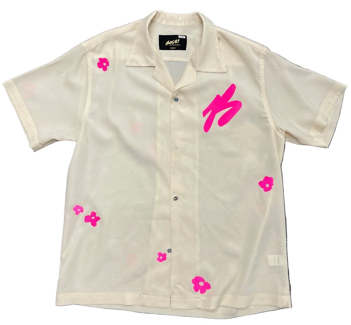 Bossi Metallic Camp Shirt "Beige/Pink"