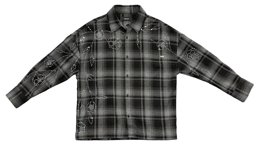 Nahmias Phineston Embellished Plaid Shirt "Black/Grey"