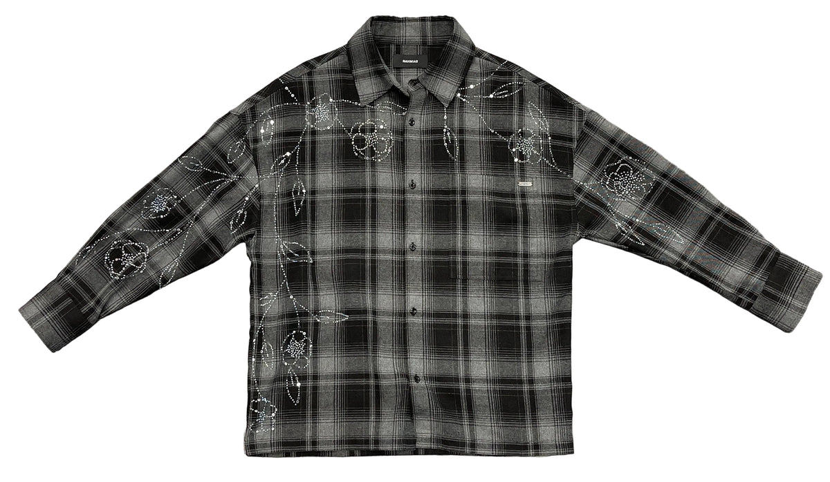 Nahmias Phineston Embellished Plaid Shirt "Black/Grey"