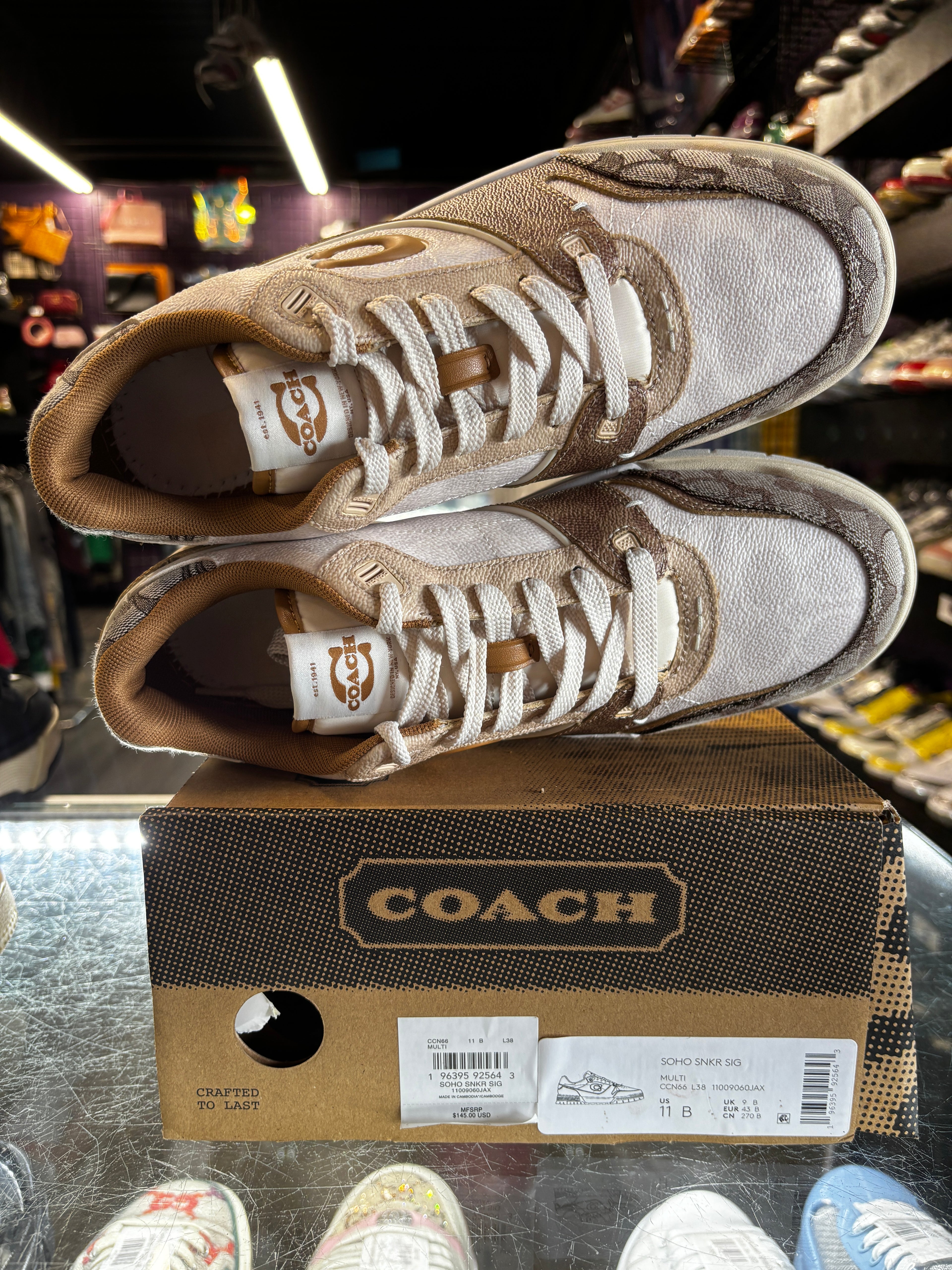 Coach Low Beige Logo All Over