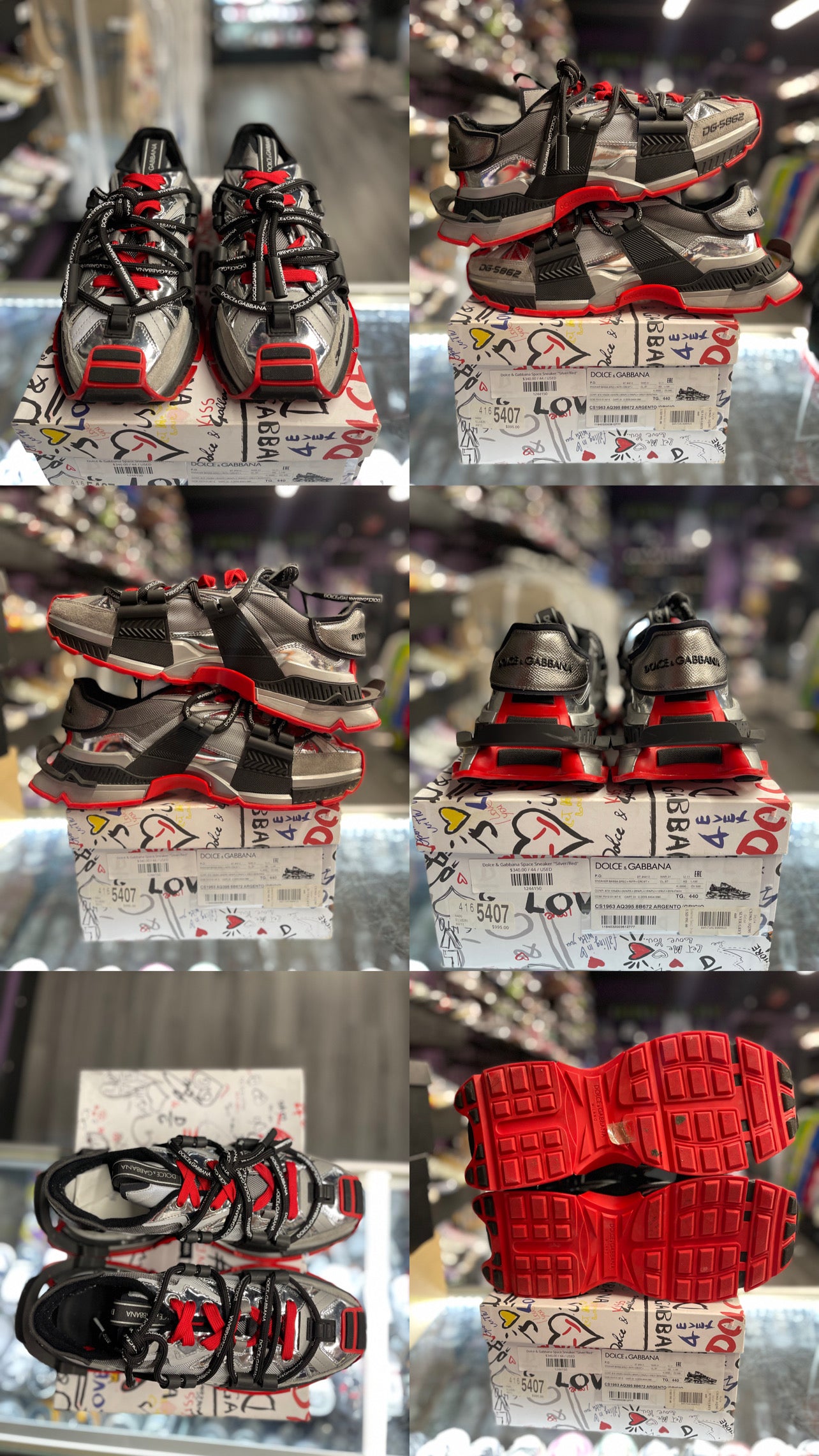 Dolce & Gabbana Space Sneaker "Silver/Red"