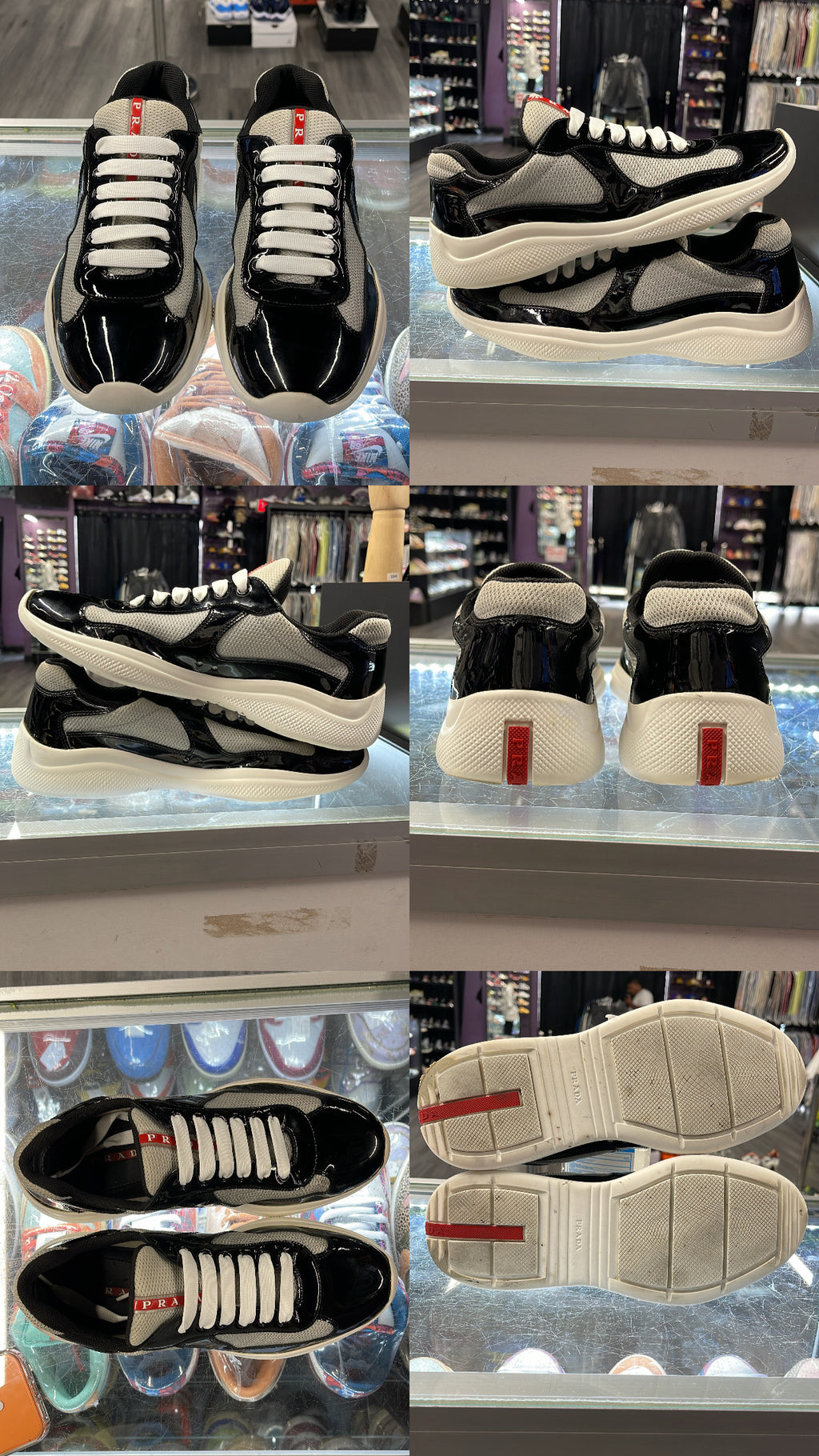 Prada America Cup "Patent Black White"
