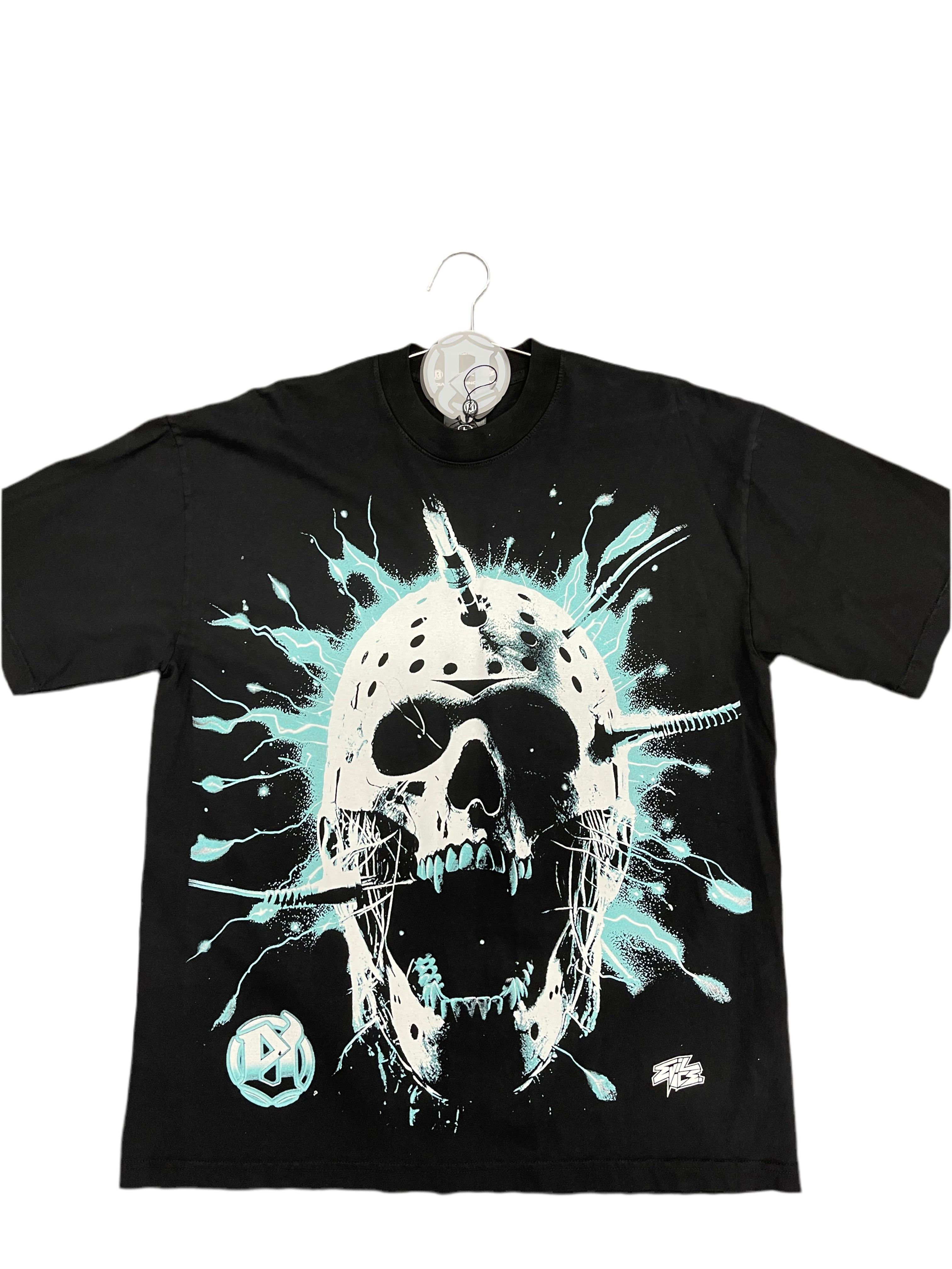 Evil Vice Skull Tee "Black Aqua"