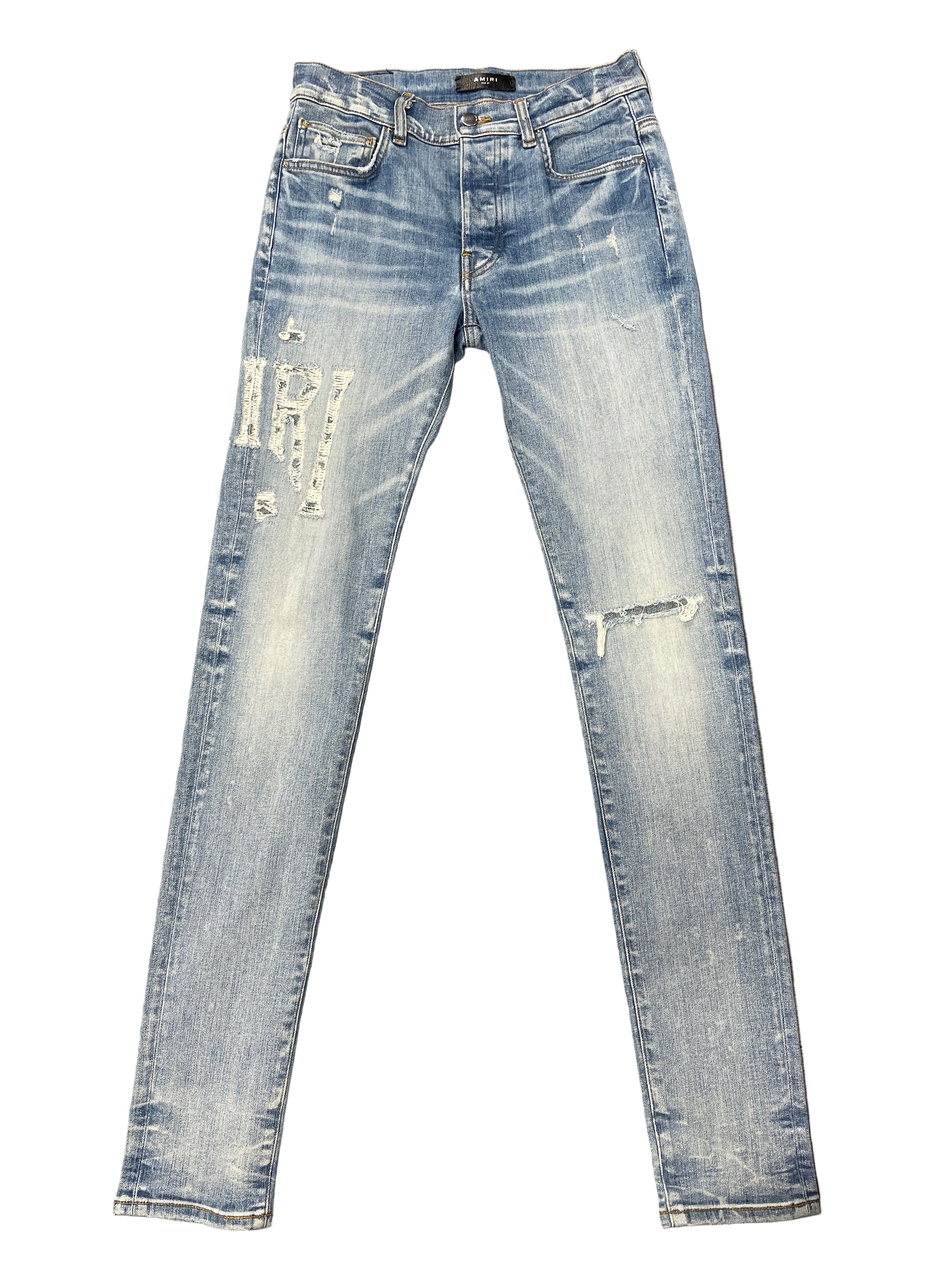 Amiri Distressed Logo Denim Pants