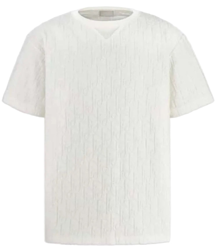 Dior Oblique Terry Cotton Jacquard Tee "Off White"