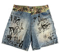 Shoot1st "Army Fatigue Denim Shorts"