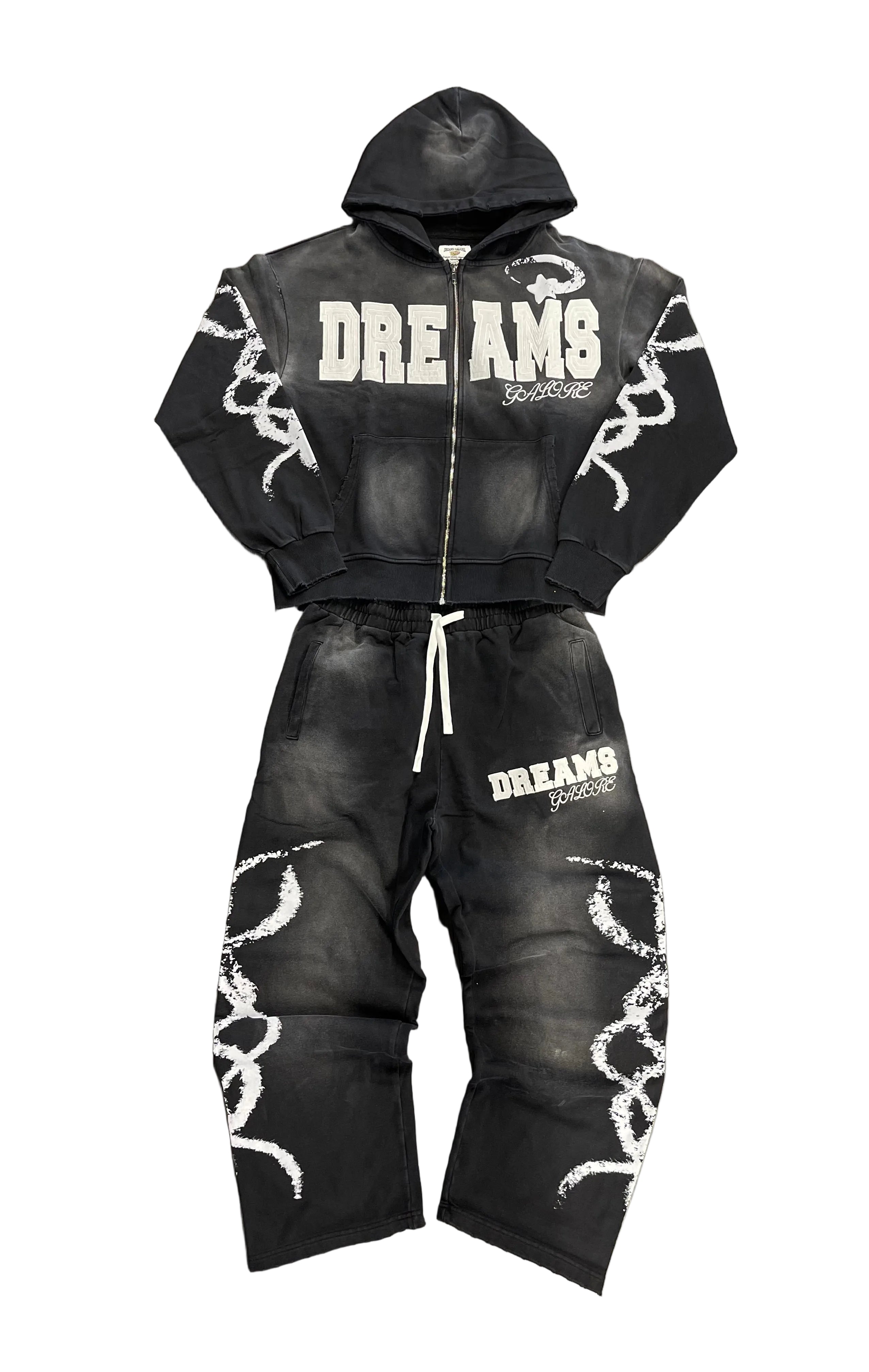 Dreams Galore Full Zip Hoodie Set "Black"