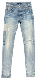 AMIRI Distressed Logo Skinny Jeans