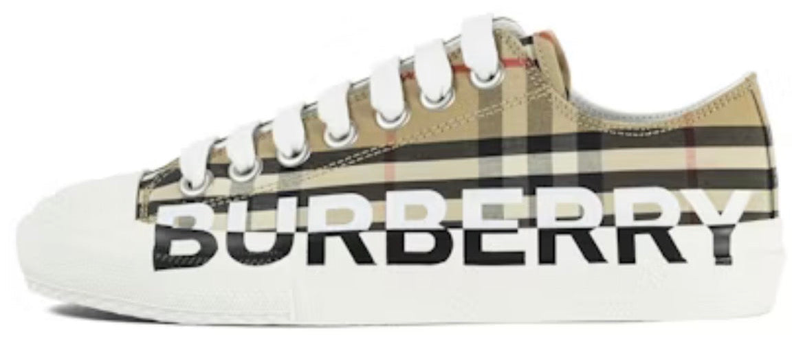 Burberry Logo Print Vintage Check Cotton Sneaker "Beige"