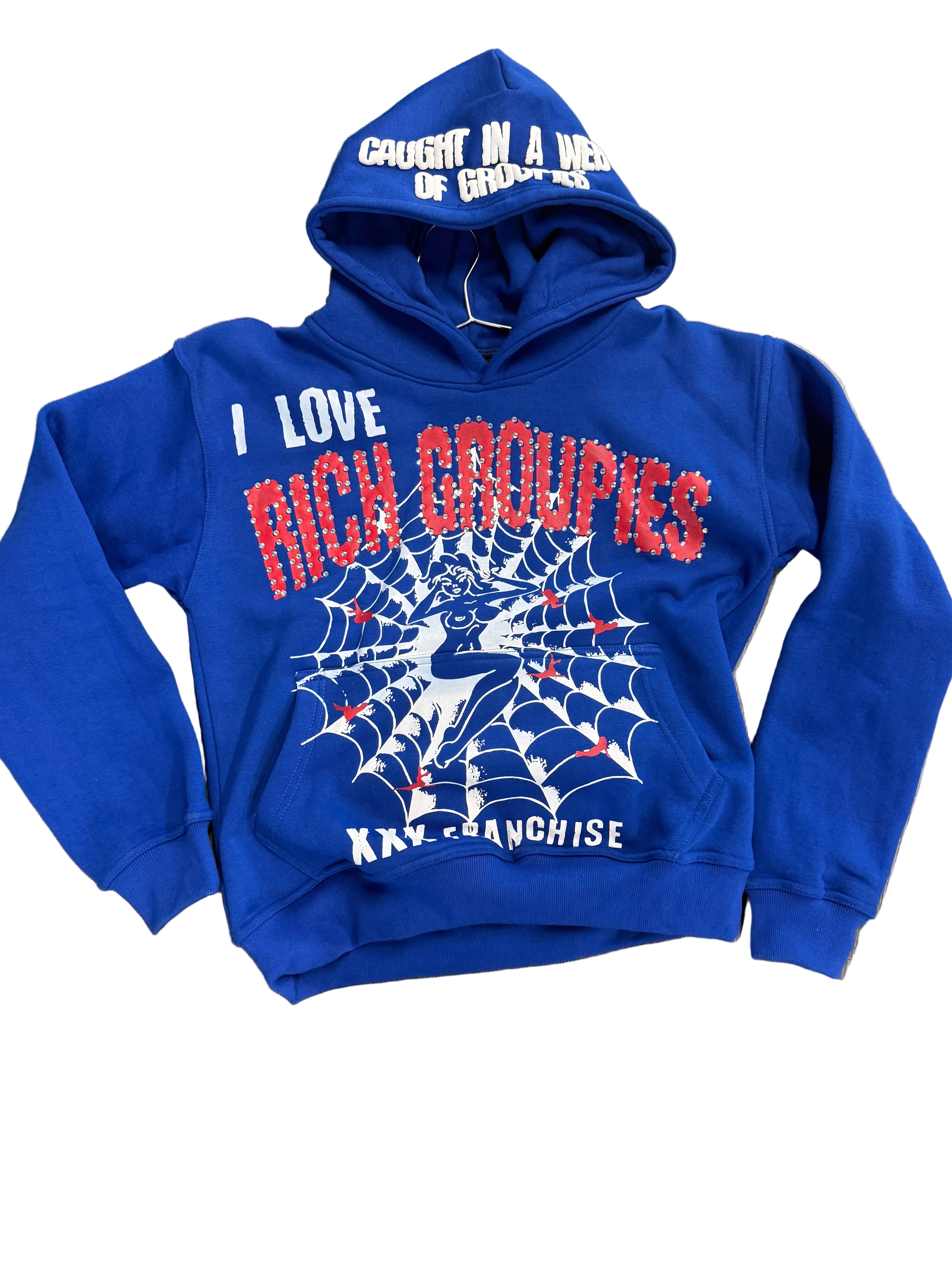 Rich Groupies Spider Hoodie "Blue"