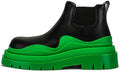 Bottega Veneta Tire Chelsea Boots "Black/Green"
