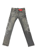 Rich Groupies Cursive Skinny Jeans "Grey"