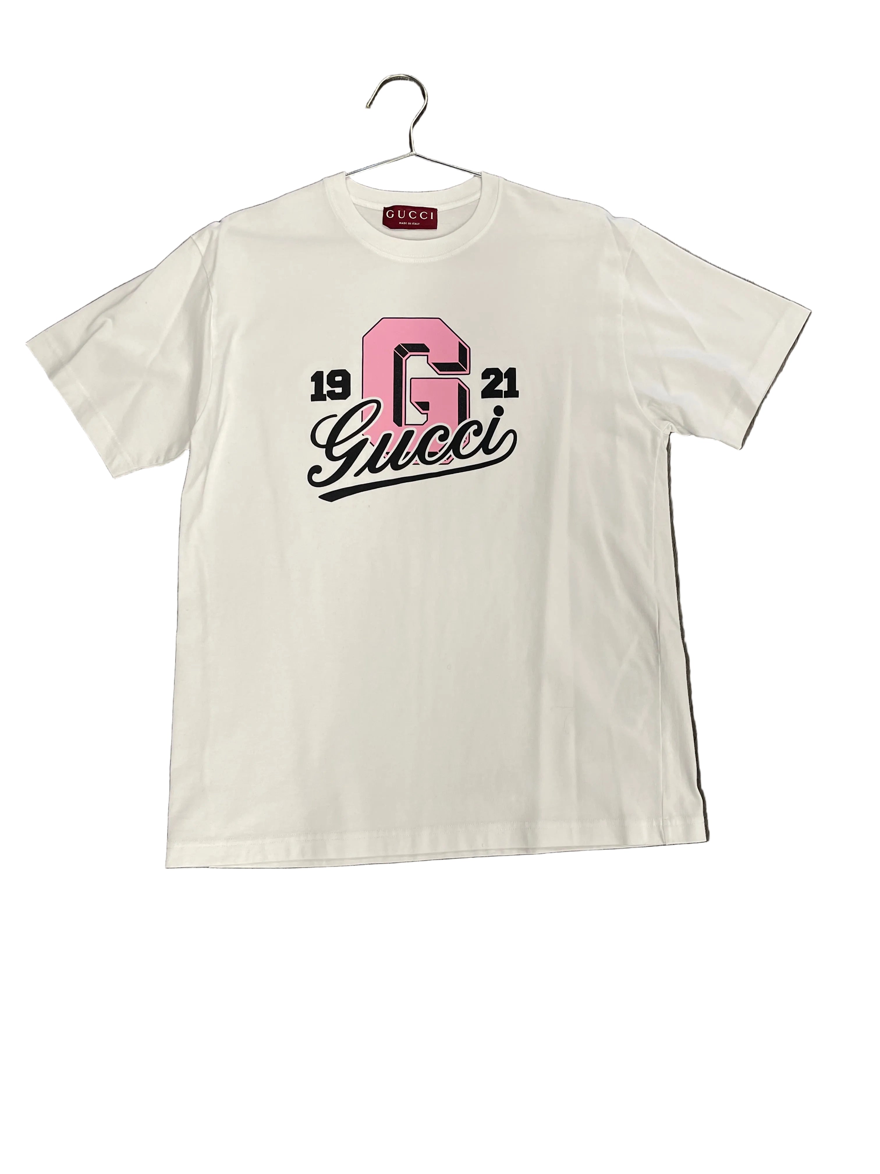 Gucci White Logo Letter Print Cotton Tee