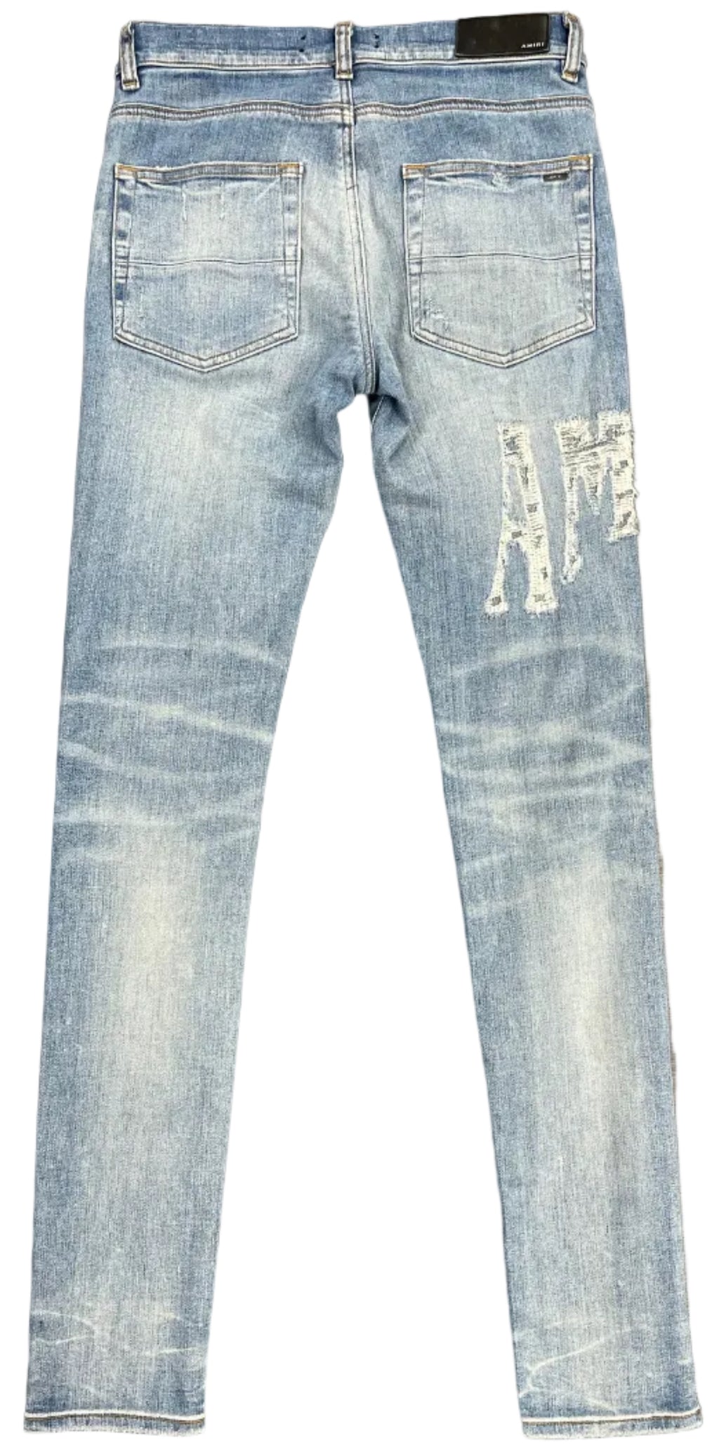 AMIRI Distressed Logo Skinny Jeans