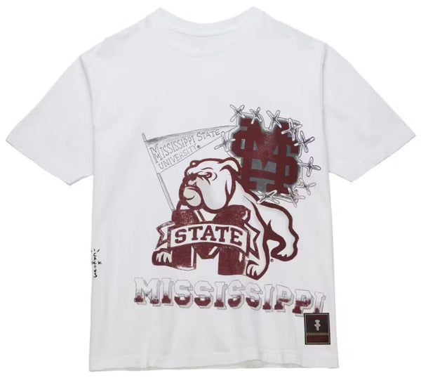 Travis Scott x Mitchell Ness Tee  "Mississippi State Bulldogs Hand Drawn"