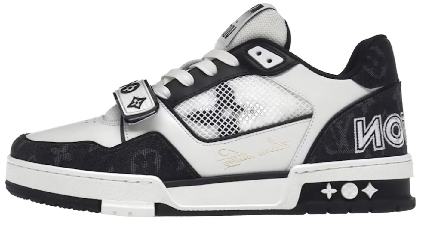 Louis Vuitton LV Trainer Velcro Strap Monogram Denim "Black White"