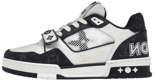 Louis Vuitton LV Trainer Velcro Strap Monogram Denim "Black White"