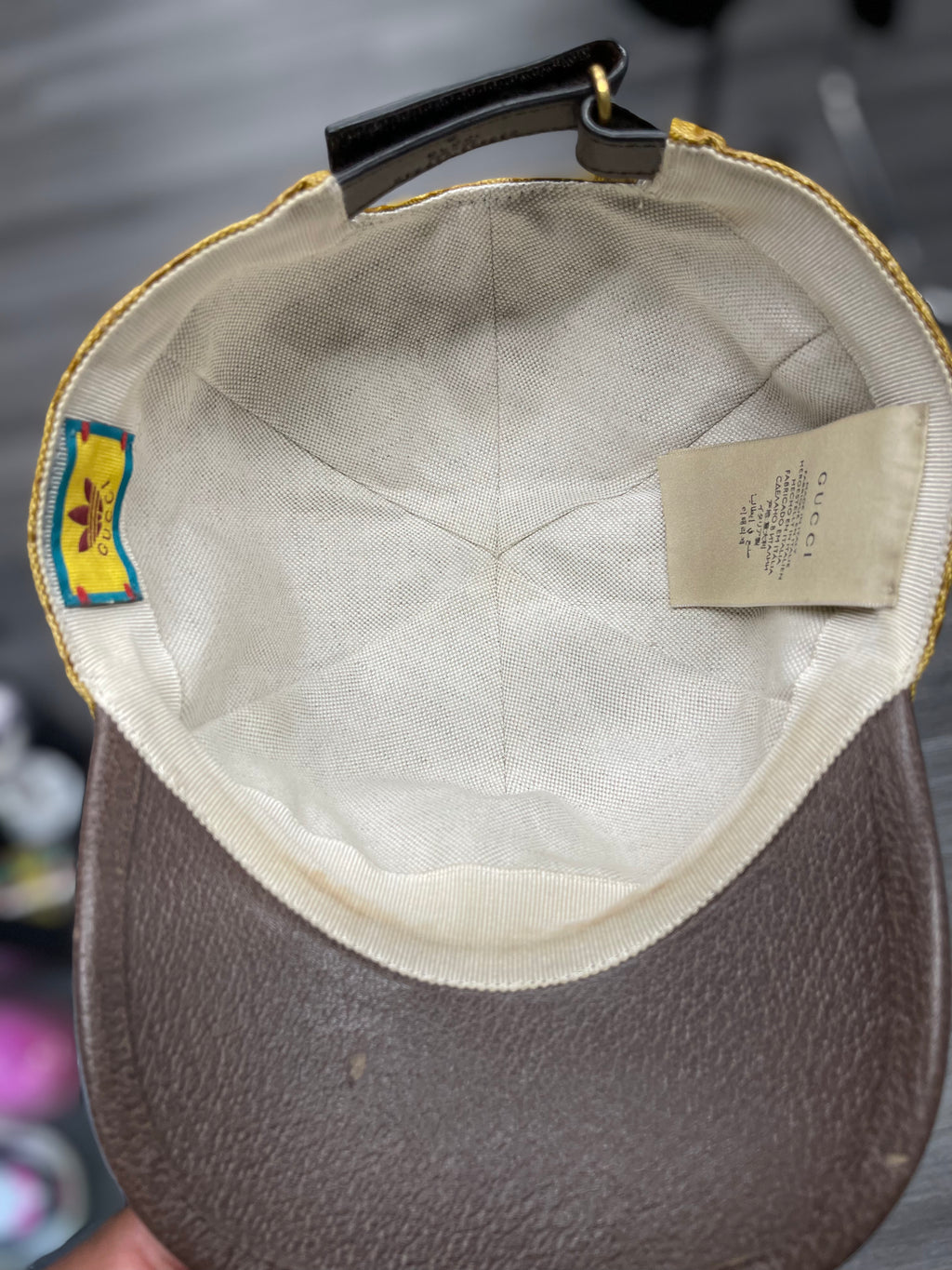 Gucci x Adidas GG Print Logo Baseball Hat