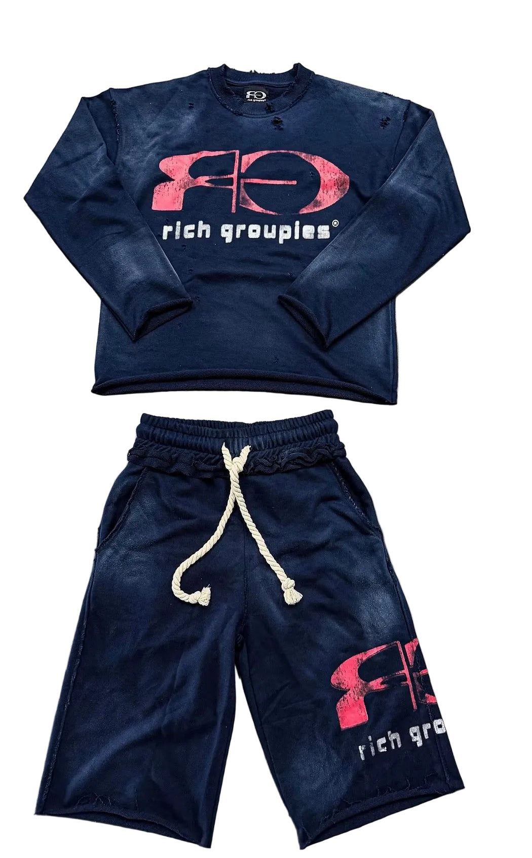 Rich Groupies Crewneck Set "Navy"