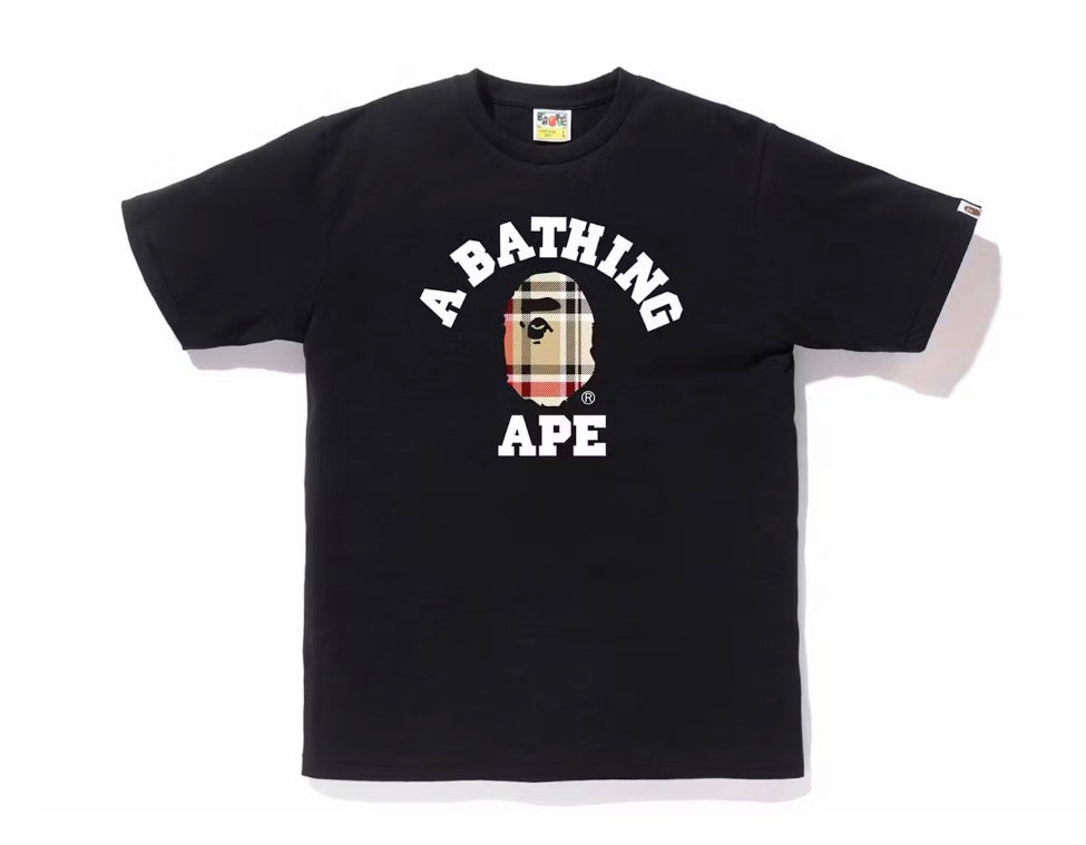Bape Tee Black "Burberry Print"