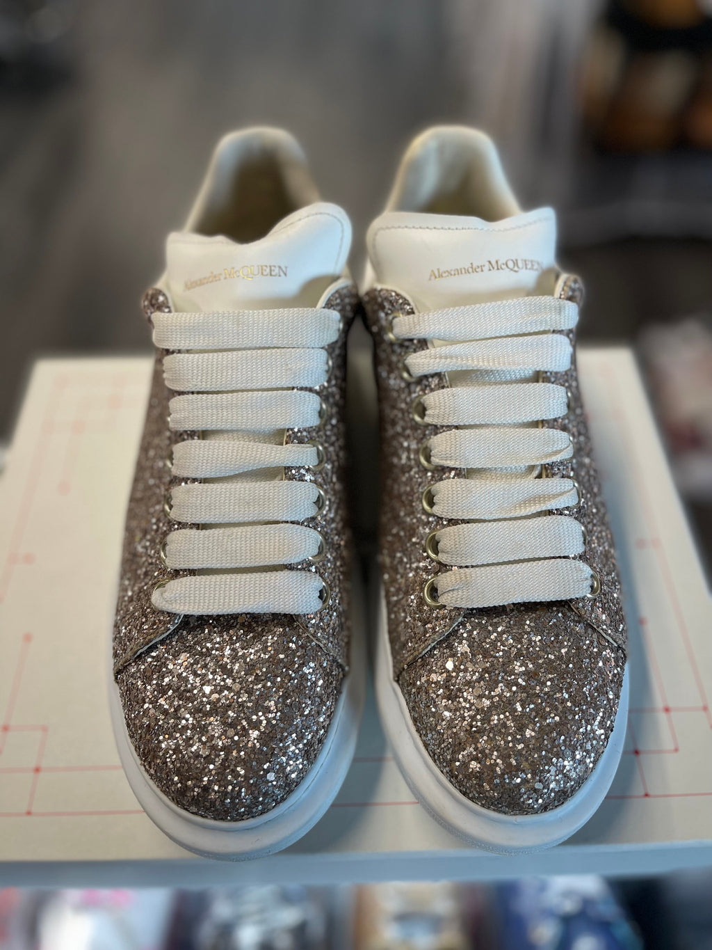Alexander Mcqueen Oversized Sneaker "Glitter Gold"