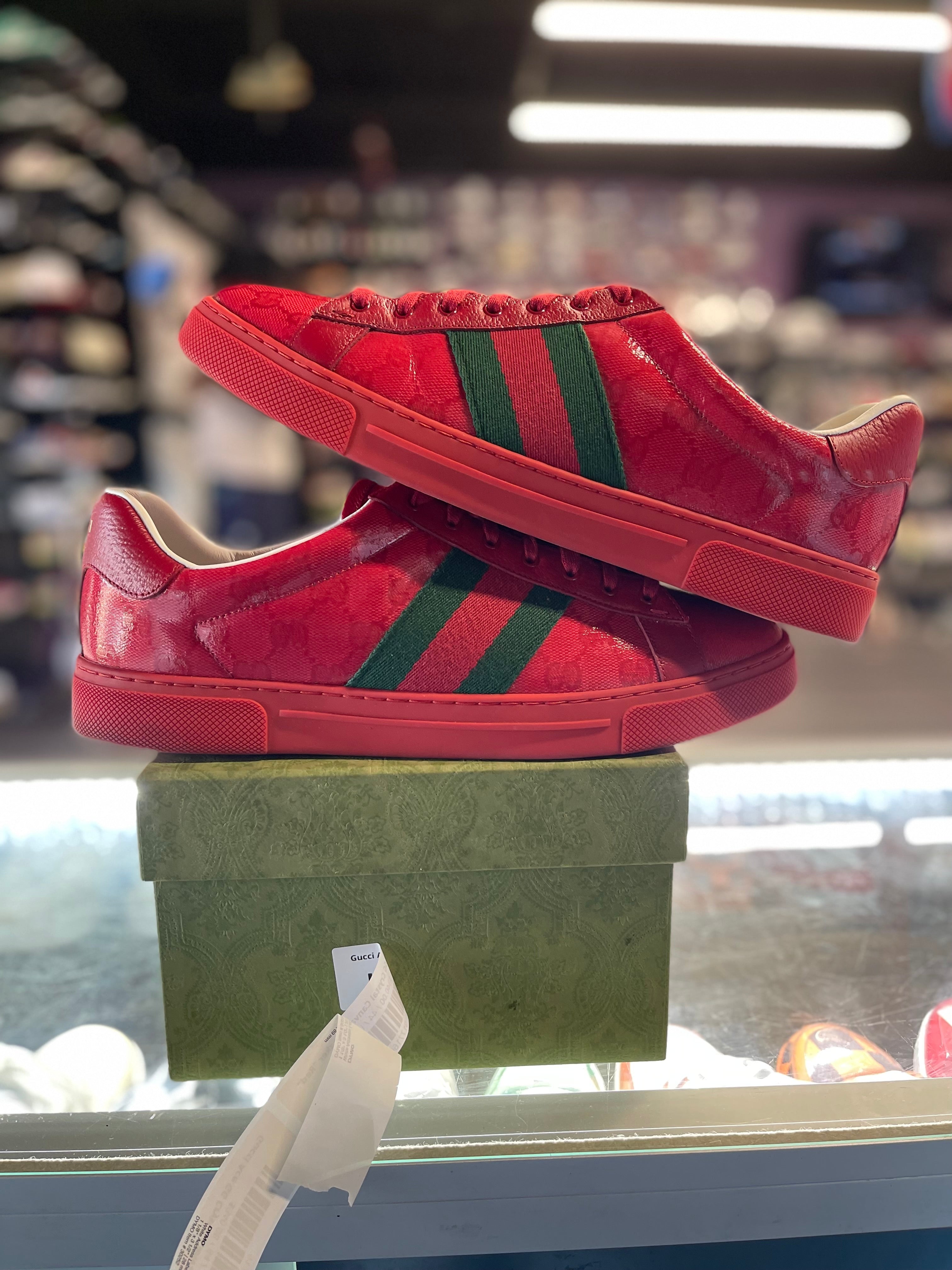 Gucci Ace GG Crystal Canvas Sneaker "Red"