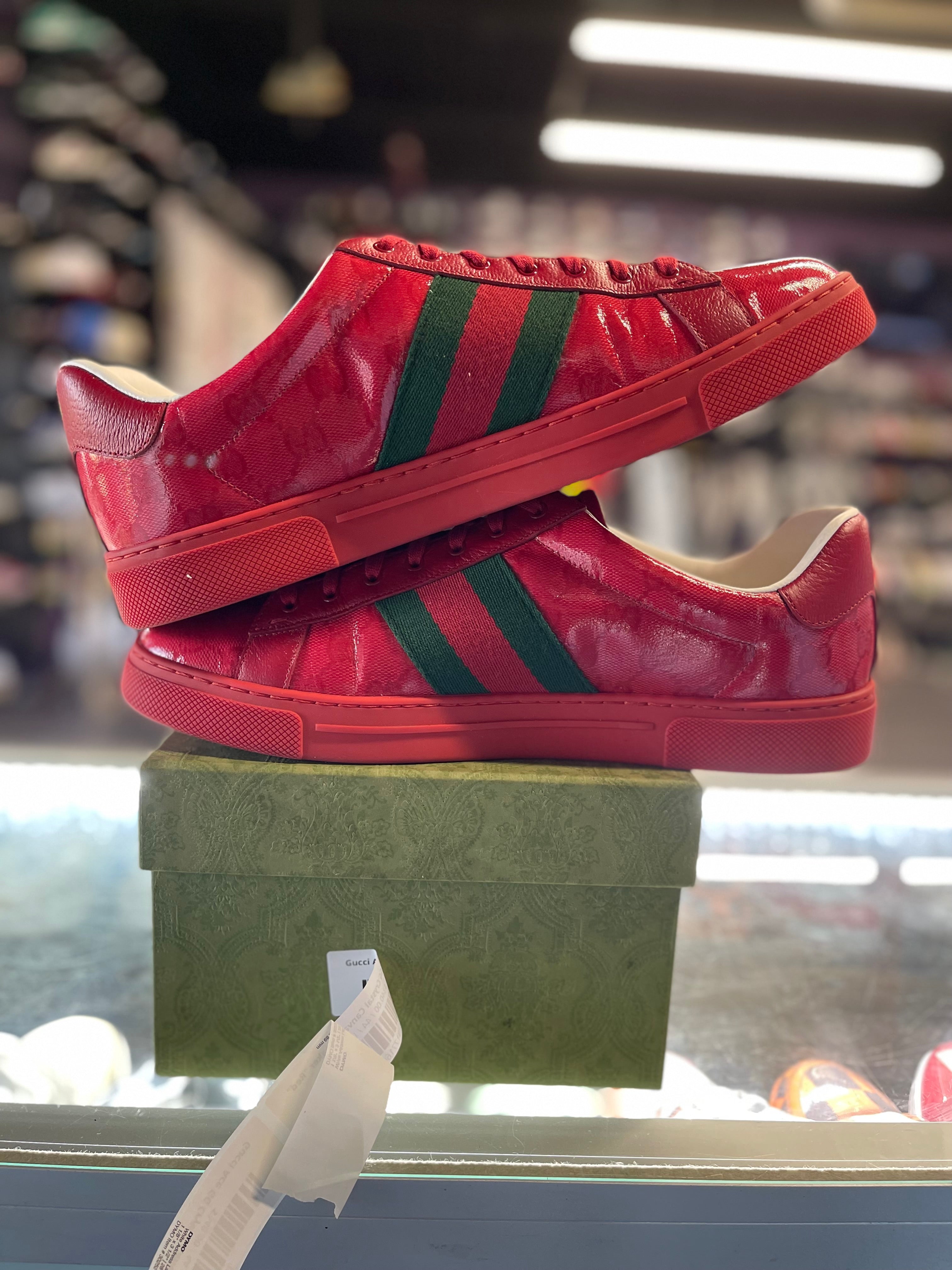Gucci Ace GG Crystal Canvas Sneaker "Red"