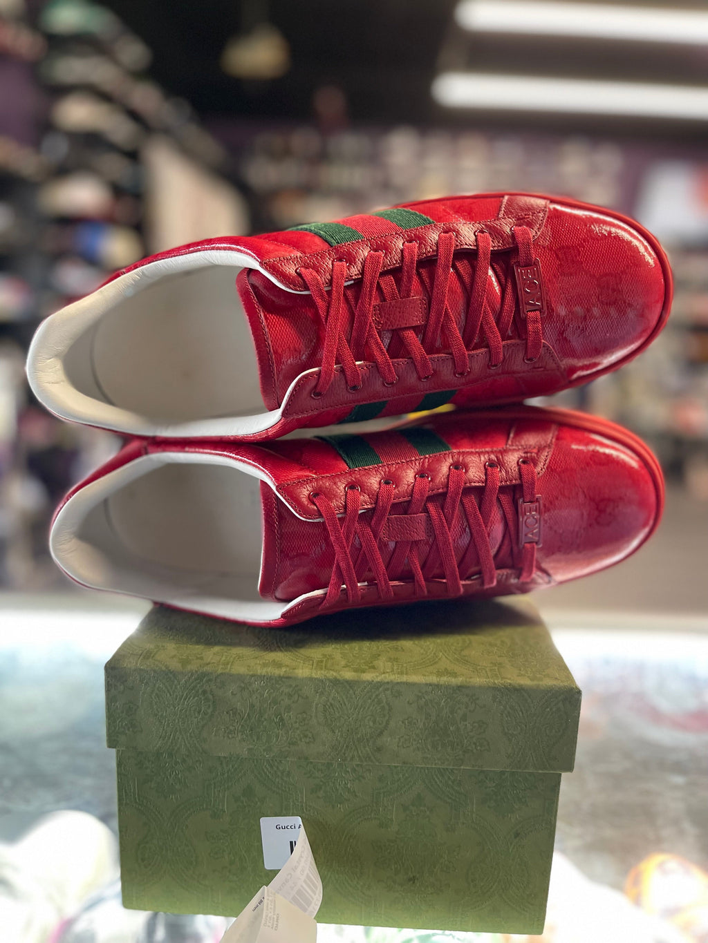 Gucci Ace GG Crystal Canvas Sneaker "Red"