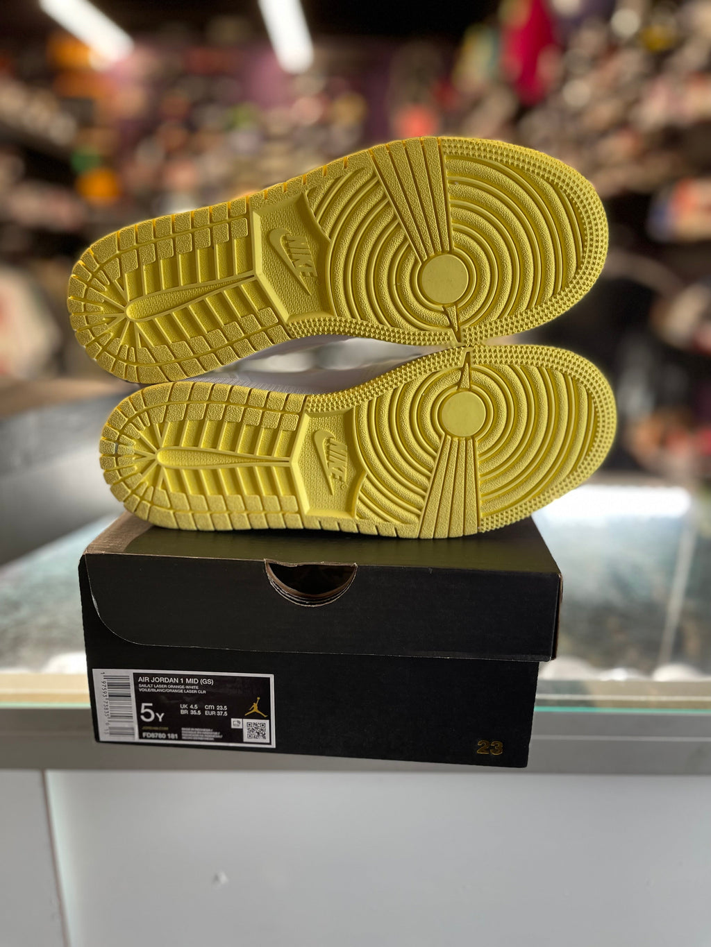 2023 Air Jordan 1 Mid "Sail Light Laser Orange" (GS)