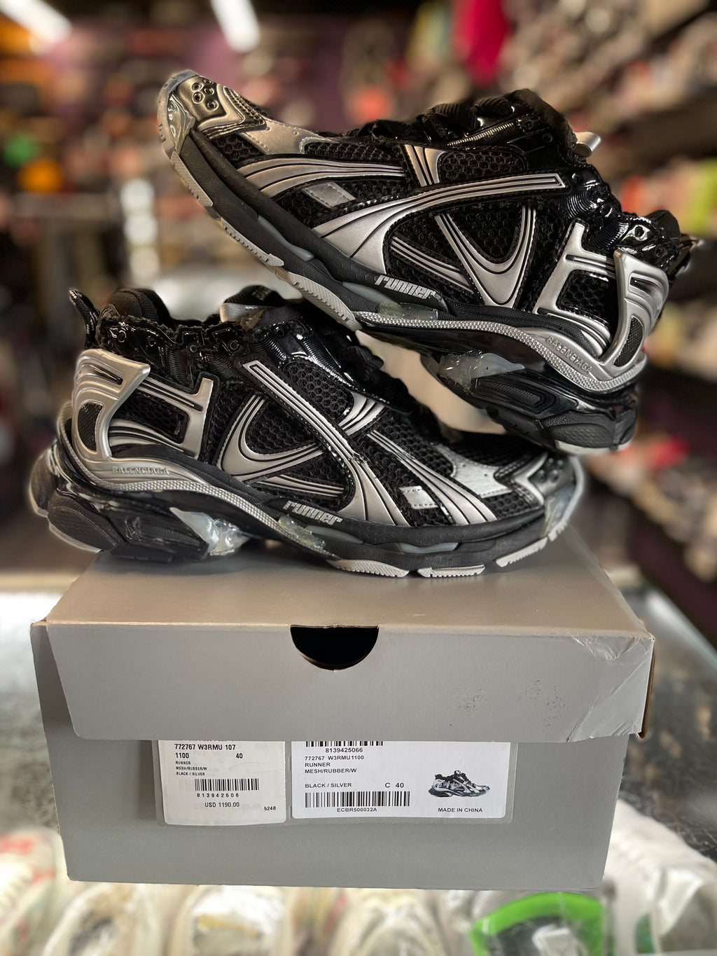 Balenciaga Runner "Black/Silver"