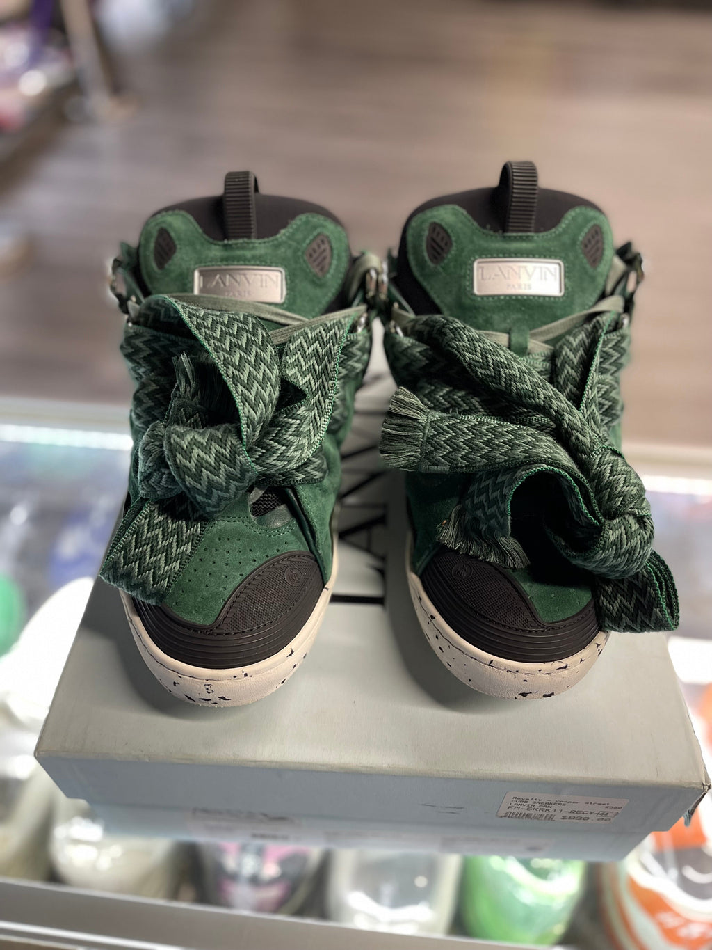 Lanvin Curb Sneaker "Green Suede"