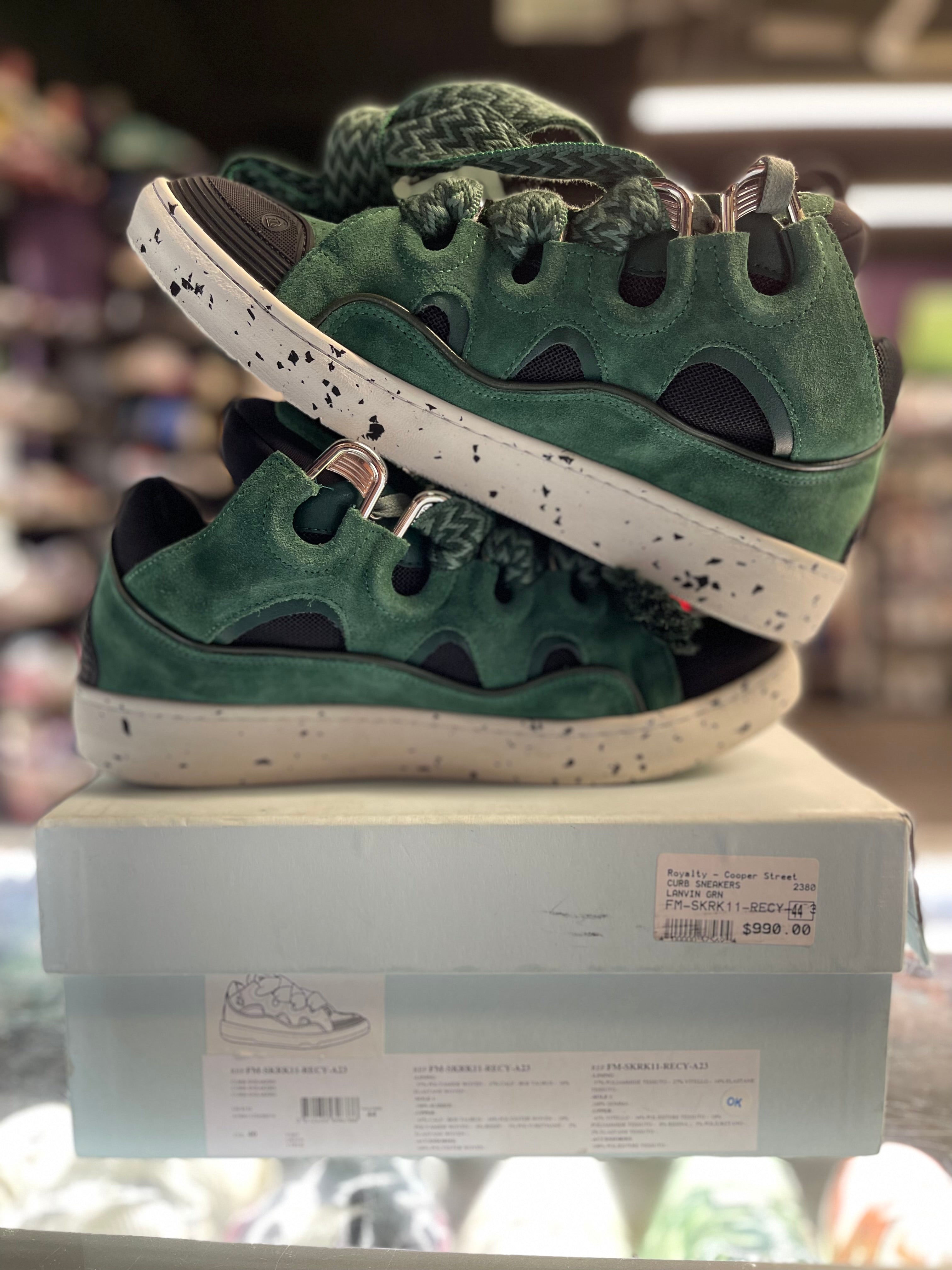 Lanvin Curb Sneaker "Green Suede"