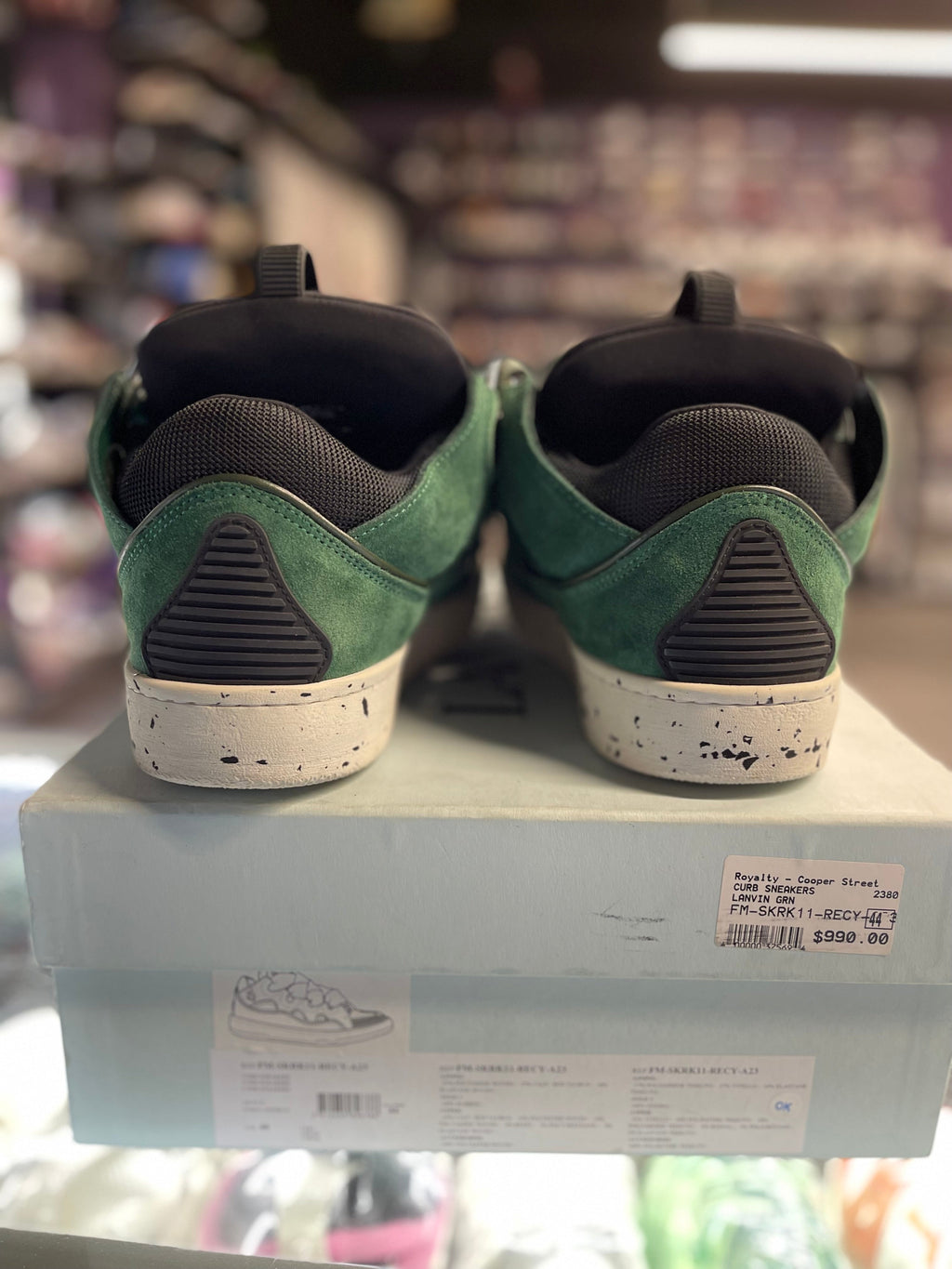 Lanvin Curb Sneaker "Green Suede"