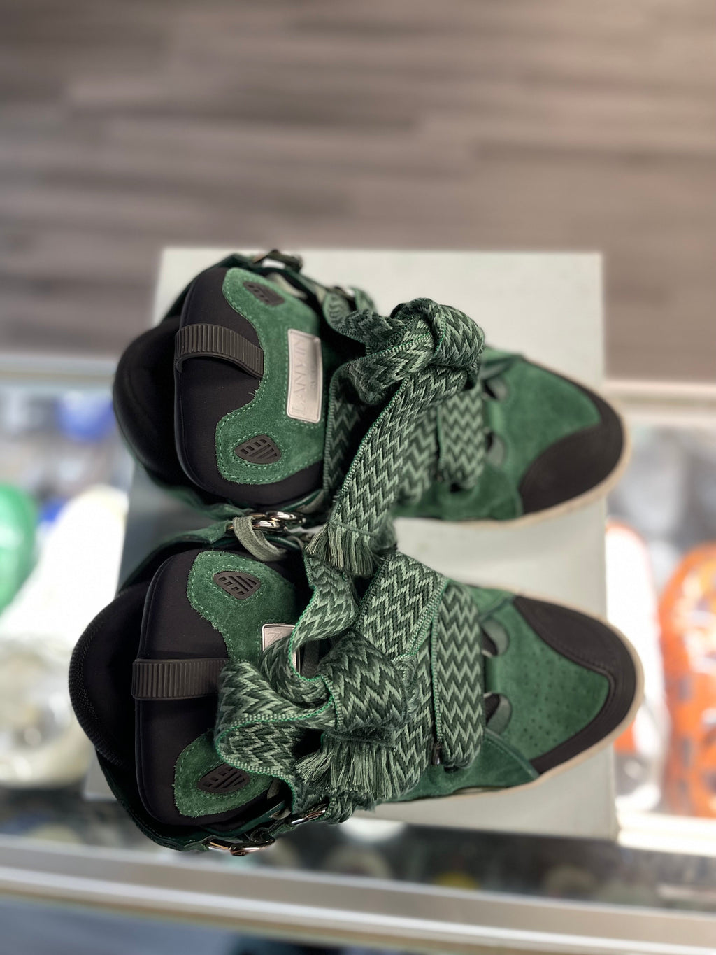 Lanvin Curb Sneaker "Green Suede"