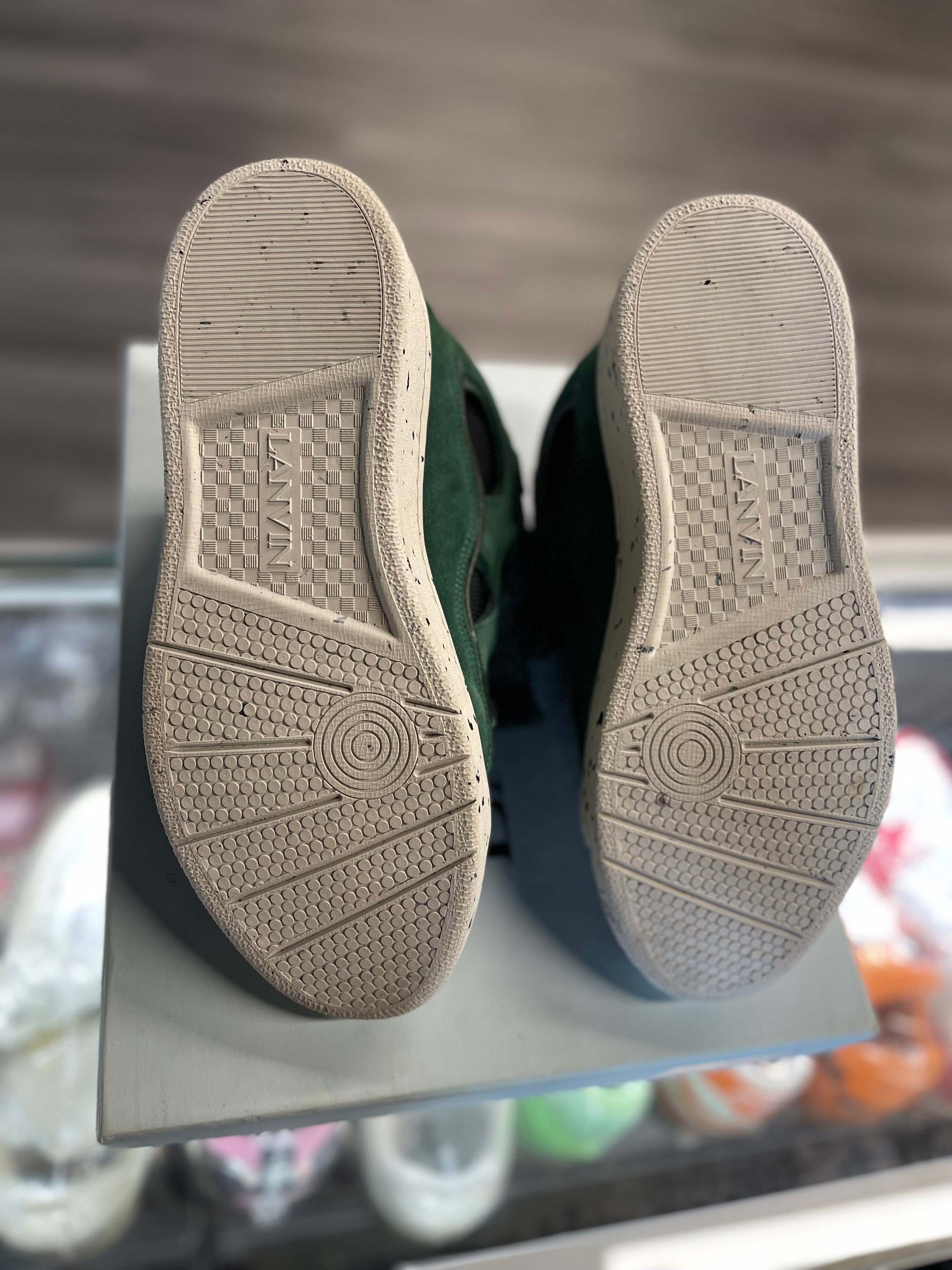 Lanvin Curb Sneaker "Green Suede"