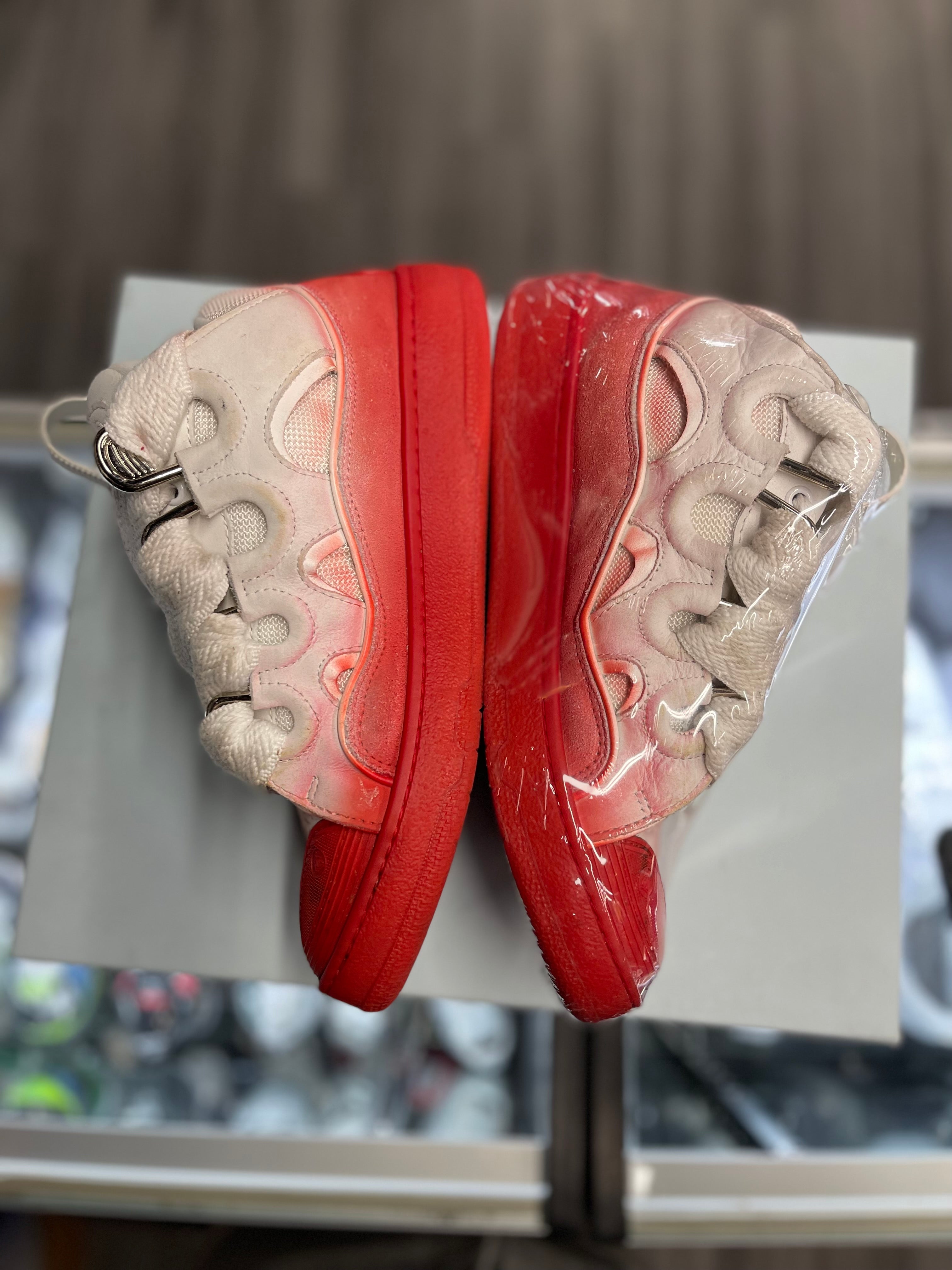 Lanvin Curb Sneaker "White/Red”