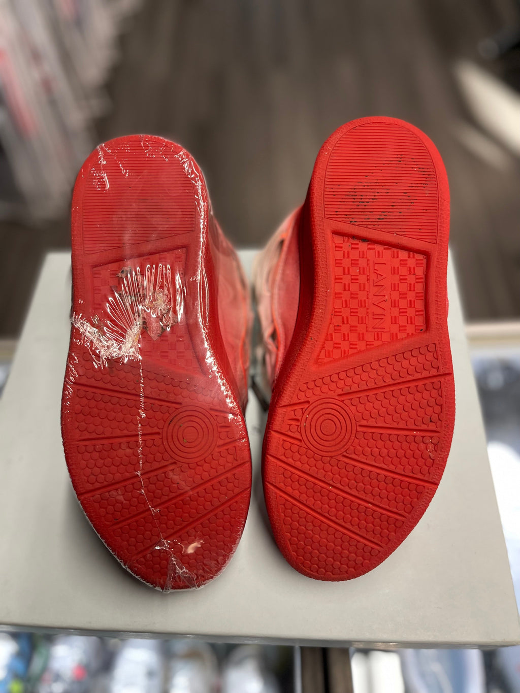 Lanvin Curb Sneaker "White/Red”