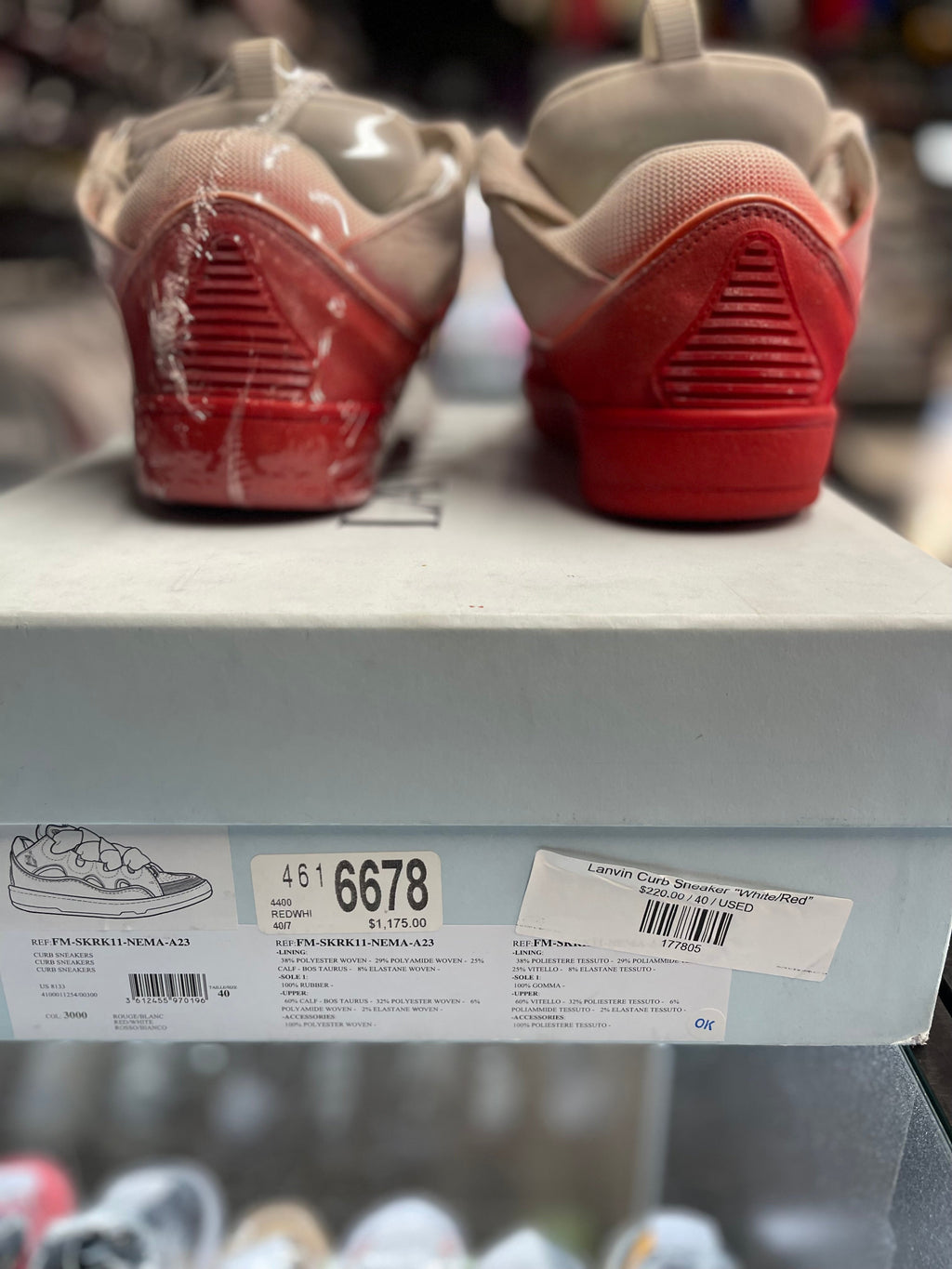 Lanvin Curb Sneaker "White/Red”