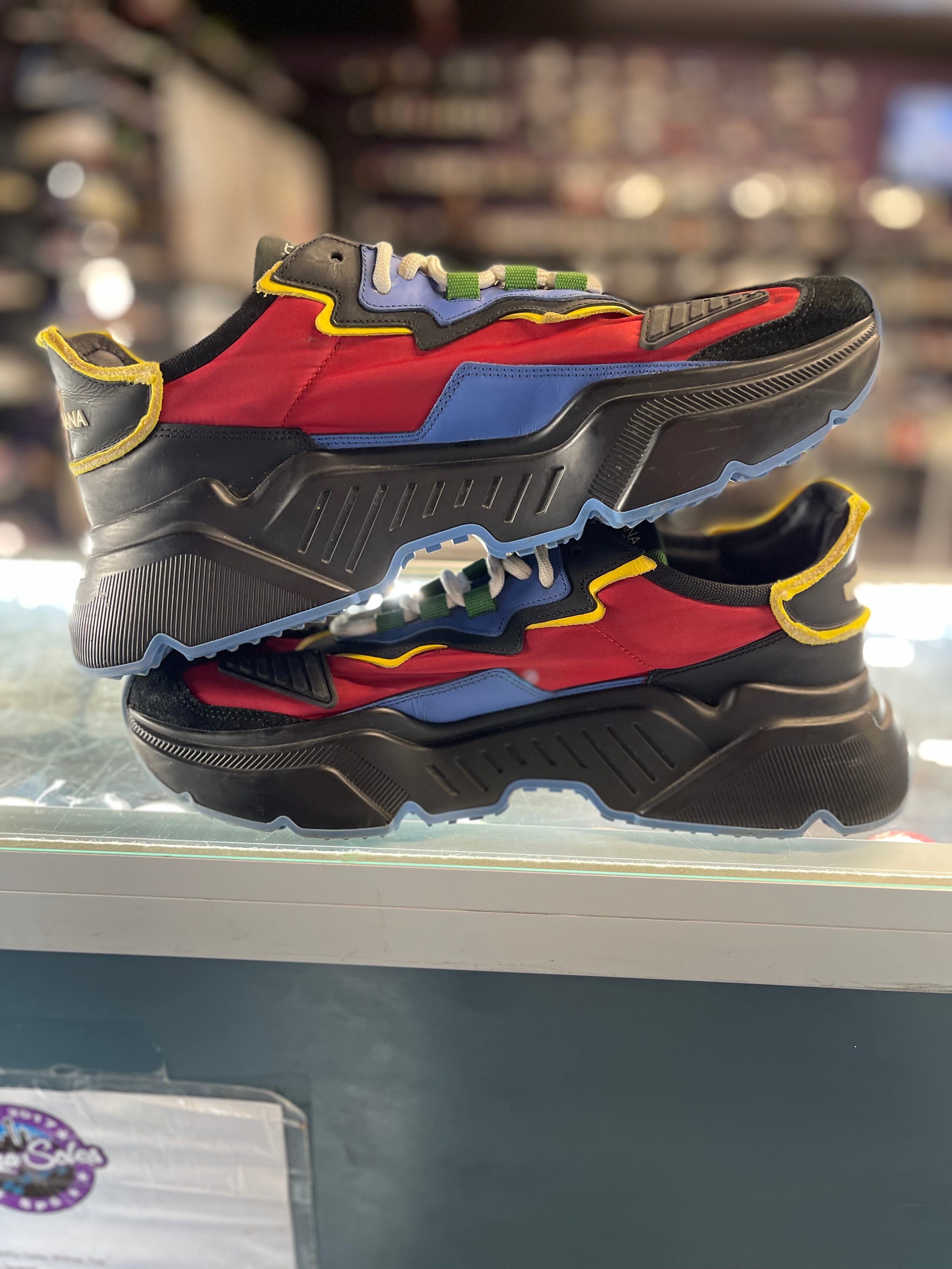 Dolce & Gabbana Airmaster "Mixed Media Sneakers Blue Red"