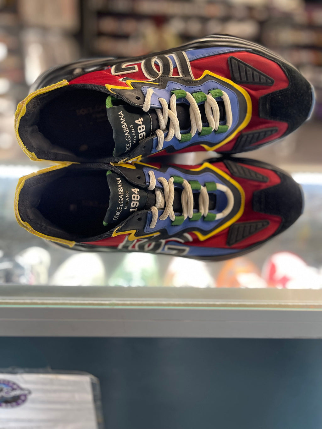 Dolce & Gabbana Airmaster "Mixed Media Sneakers Blue Red"