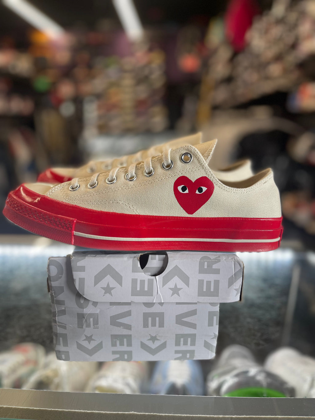 2022 Converse Chuck Taylor All Star 70 Ox "Comme Des Garcons Play Egret Red Mid Sole"